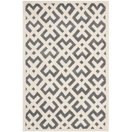 Safavieh Chatham Hand Tufted Small Rectangle Rug- Dark Grey - Ivory- 4 x 6 ft. CHT719D-4